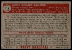 1952 Topps #114 Willard Ramsdell<br />B52T 02 2697<br /><a class='button AddToCart' data-ajax='true' data-ajax-mode='replace' data-ajax-update='#cart-info' href='/AddToCart?itemId=7060992&quantity=1&type=0'>Add To Cart</a>