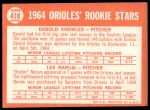 1964 Topps #418  -  Darold Knowles / Les Narum Orioles Rookies<br />B64T 12 7962<br /><a class='button AddToCart' data-ajax='true' data-ajax-mode='replace' data-ajax-update='#cart-info' href='/AddToCart?itemId=7061335&quantity=1&type=0'>Add To Cart</a>