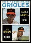 1964 Topps #418  -  Darold Knowles / Les Narum Orioles Rookies<br />B64T 12 7962<br /><a class='button AddToCart' data-ajax='true' data-ajax-mode='replace' data-ajax-update='#cart-info' href='/AddToCart?itemId=7061335&quantity=1&type=0'>Add To Cart</a>
