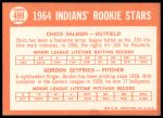 1964 Topps #499  -  Chico Salmon / Gordon Seyfried Indians Rookies<br />B64T 12 8002<br /><a class='button AddToCart' data-ajax='true' data-ajax-mode='replace' data-ajax-update='#cart-info' href='/AddToCart?itemId=7061375&quantity=1&type=0'>Add To Cart</a>