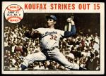 1964 Topps #136  -  Sandy Koufax 1963 World Series - Game #1 - Koufax Strikes Out 15<br />B64T 12 8329<br /><a class='button AddToCart' data-ajax='true' data-ajax-mode='replace' data-ajax-update='#cart-info' href='/AddToCart?itemId=7061781&quantity=1&type=0'>Add To Cart</a>