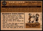 1960 Topps #410 Sam Jones<br />B60T 14 2228<br /><a class='button AddToCart' data-ajax='true' data-ajax-mode='replace' data-ajax-update='#cart-info' href='/AddToCart?itemId=7062140&quantity=1&type=0'>Add To Cart</a>
