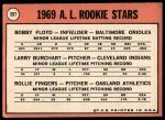 1969 Topps #597  -  Rollie Fingers / Bob Floyd / Larry Burchart AL Rookies<br />B69T 17 3188<br /><a class='button AddToCart' data-ajax='true' data-ajax-mode='replace' data-ajax-update='#cart-info' href='/AddToCart?itemId=7064531&quantity=1&type=0'>Add To Cart</a>