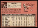 1969 Topps #199 Jim French<br />B69T 17 3596<br /><a class='button AddToCart' data-ajax='true' data-ajax-mode='replace' data-ajax-update='#cart-info' href='/AddToCart?itemId=7065128&quantity=1&type=0'>Add To Cart</a>