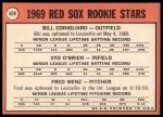 1969 Topps #628  -  Billy Conigliaro / Syd O'Brien / Fred Wenz Red Sox Rookies<br />B69T 17 4159<br /><a class='button AddToCart' data-ajax='true' data-ajax-mode='replace' data-ajax-update='#cart-info' href='/AddToCart?itemId=7065133&quantity=1&type=0'>Add To Cart</a>