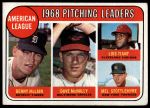 1969 Topps #9  -  Denny McLain / Luis Tiant / Dave McNally / Mel Stottlemyre AL Pitching Leaders<br />B69T 17 3633<br /><a class='button AddToCart' data-ajax='true' data-ajax-mode='replace' data-ajax-update='#cart-info' href='/AddToCart?itemId=7065201&quantity=1&type=0'>Add To Cart</a>