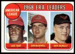 1969 Topps #7  -  Luis Tiant / Sam McDowell / Dave McNally AL ERA Leaders<br />B69T 17 4586<br /><a class='button AddToCart' data-ajax='true' data-ajax-mode='replace' data-ajax-update='#cart-info' href='/AddToCart?itemId=7065931&quantity=1&type=0'>Add To Cart</a>