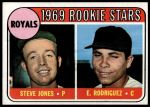 1969 Topps #49 G  -  Steve Jones / Ellie Rodriguez Royals Rookies<br />B69T 17 5009<br /><a class='button AddToCart' data-ajax='true' data-ajax-mode='replace' data-ajax-update='#cart-info' href='/AddToCart?itemId=7066357&quantity=1&type=0'>Add To Cart</a>