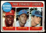 1969 Topps #12  -  Bob Gibson / Fergie Jenkins / Bill Singer NL Strikeout Leaders<br />B69T 17 5879<br /><a class='button AddToCart' data-ajax='true' data-ajax-mode='replace' data-ajax-update='#cart-info' href='/AddToCart?itemId=7067236&quantity=1&type=0'>Add To Cart</a>