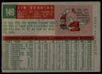 1959 Topps #149 Jim Bunning<br />B59T 15 0460<br /><a class='button AddToCart' data-ajax='true' data-ajax-mode='replace' data-ajax-update='#cart-info' href='/AddToCart?itemId=7067975&quantity=1&type=0'>Add To Cart</a>
