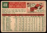 1959 Topps #418 Gino Cimoli<br />B59T 15 0495<br /><a class='button AddToCart' data-ajax='true' data-ajax-mode='replace' data-ajax-update='#cart-info' href='/AddToCart?itemId=7068059&quantity=1&type=0'>Add To Cart</a>