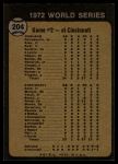 1973 Topps #204 Johnny Bench / Tony Perez / Mike Hegan / Dick Green 1972 World Series - Game #2 - A's Make it Two Straight<br />B73T 11 8618<br /><a class='button AddToCart' data-ajax='true' data-ajax-mode='replace' data-ajax-update='#cart-info' href='/AddToCart?itemId=7068129&quantity=1&type=0'>Add To Cart</a>