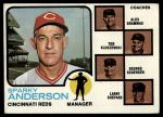 1973 Topps #296  -  Sparky Anderson / Alex Grammas / Ted Kluszewski / George Scherger / Larry Shepard Reds Leaders<br />B73T 11 8651<br /><a class='button AddToCart' data-ajax='true' data-ajax-mode='replace' data-ajax-update='#cart-info' href='/AddToCart?itemId=7068199&quantity=1&type=0'>Add To Cart</a>