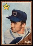 1962 Topps #362 Ty Cline<br />B62T 12 6042<br /><a class='button AddToCart' data-ajax='true' data-ajax-mode='replace' data-ajax-update='#cart-info' href='/AddToCart?itemId=7068820&quantity=1&type=0'>Add To Cart</a>