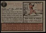 1962 Topps #521 Jacke Davis<br />B62T 12 6072<br /><a class='button AddToCart' data-ajax='true' data-ajax-mode='replace' data-ajax-update='#cart-info' href='/AddToCart?itemId=7068850&quantity=1&type=0'>Add To Cart</a>