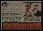 1962 Topps #133 NRM Felipe Alou<br />B62T 12 6102<br /><a class='button AddToCart' data-ajax='true' data-ajax-mode='replace' data-ajax-update='#cart-info' href='/AddToCart?itemId=7068881&quantity=1&type=0'>Add To Cart</a>
