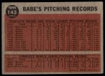 1962 Topps #143 NRM  -  Babe Ruth Greatest Sports Hero<br />B62T 12 6375<br /><a class='button AddToCart' data-ajax='true' data-ajax-mode='replace' data-ajax-update='#cart-info' href='/AddToCart?itemId=7069208&quantity=1&type=0'>Add To Cart</a>