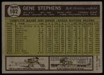 1961 Topps #102 Gene Stephens<br />B61T 15 1888<br /><a class='button AddToCart' data-ajax='true' data-ajax-mode='replace' data-ajax-update='#cart-info' href='/AddToCart?itemId=7069307&quantity=1&type=0'>Add To Cart</a>