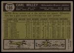 1961 Topps #105 Carl Willey<br />B61T 15 1919<br /><a class='button AddToCart' data-ajax='true' data-ajax-mode='replace' data-ajax-update='#cart-info' href='/AddToCart?itemId=7069338&quantity=1&type=0'>Add To Cart</a>