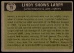 1961 Topps #75  -  Larry Jackson / Lindy McDaniel Lindy Shows Larry<br />B61T 15 1973<br /><a class='button AddToCart' data-ajax='true' data-ajax-mode='replace' data-ajax-update='#cart-info' href='/AddToCart?itemId=7069393&quantity=1&type=0'>Add To Cart</a>