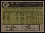 1961 Topps #105 Carl Willey<br />B61T 15 2141<br /><a class='button AddToCart' data-ajax='true' data-ajax-mode='replace' data-ajax-update='#cart-info' href='/AddToCart?itemId=7069581&quantity=1&type=0'>Add To Cart</a>