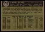 1961 Topps #222 Jimmy Dykes<br />B61T 15 2256<br /><a class='button AddToCart' data-ajax='true' data-ajax-mode='replace' data-ajax-update='#cart-info' href='/AddToCart?itemId=7069699&quantity=1&type=0'>Add To Cart</a>
