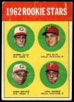 1963 Topps #29 TWO  -  Sammy Ellis / Ray Culp / John Boozer / Jesse Gonder Rookie Stars<br />B63T 10 9907<br /><a class='button AddToCart' data-ajax='true' data-ajax-mode='replace' data-ajax-update='#cart-info' href='/AddToCart?itemId=7070219&quantity=1&type=0'>Add To Cart</a>