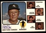 1973 Topps #116 BRN  -  Ralph Houk / Jim Hegan / Elston Howard / Dick Howser / Jim Turner Yankees Leaders<br />B73T 11 8702<br /><a class='button AddToCart' data-ajax='true' data-ajax-mode='replace' data-ajax-update='#cart-info' href='/AddToCart?itemId=7070853&quantity=1&type=0'>Add To Cart</a>