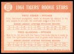 1964 Topps #312  -  Fritz Fisher / Fred Gladding Tigers Rookies<br />B64T 12 8608<br /><a class='button AddToCart' data-ajax='true' data-ajax-mode='replace' data-ajax-update='#cart-info' href='/AddToCart?itemId=7071175&quantity=1&type=0'>Add To Cart</a>