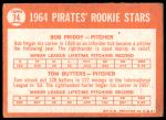 1964 Topps #74  -  Bob Priddy / Tom Butters Pirates Rookies<br />B64T 12 8875<br /><a class='button AddToCart' data-ajax='true' data-ajax-mode='replace' data-ajax-update='#cart-info' href='/AddToCart?itemId=7071542&quantity=1&type=0'>Add To Cart</a>