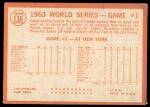 1964 Topps #136  -  Sandy Koufax 1963 World Series - Game #1 - Koufax Strikes Out 15<br />B64T 12 8952<br /><a class='button AddToCart' data-ajax='true' data-ajax-mode='replace' data-ajax-update='#cart-info' href='/AddToCart?itemId=7071696&quantity=1&type=0'>Add To Cart</a>