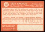 1964 Topps #231 Dick Calmus<br />B64T 12 9014<br /><a class='button AddToCart' data-ajax='true' data-ajax-mode='replace' data-ajax-update='#cart-info' href='/AddToCart?itemId=7071819&quantity=1&type=0'>Add To Cart</a>