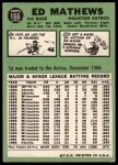 1967 Topps #166 Eddie Mathews<br />B67T 14 5664<br /><a class='button AddToCart' data-ajax='true' data-ajax-mode='replace' data-ajax-update='#cart-info' href='/AddToCart?itemId=7072109&quantity=1&type=0'>Add To Cart</a>