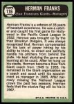 1967 Topps #116 Herman Franks<br />B67T 14 5744<br /><a class='button AddToCart' data-ajax='true' data-ajax-mode='replace' data-ajax-update='#cart-info' href='/AddToCart?itemId=7072269&quantity=1&type=0'>Add To Cart</a>
