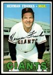 1967 Topps #116 Herman Franks<br />B67T 14 5744<br /><a class='button AddToCart' data-ajax='true' data-ajax-mode='replace' data-ajax-update='#cart-info' href='/AddToCart?itemId=7072269&quantity=1&type=0'>Add To Cart</a>