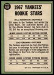 1967 Topps #442  -  Bill Robinson / Joe Verbanic Yankees Rookies<br />B67T 14 5810<br /><a class='button AddToCart' data-ajax='true' data-ajax-mode='replace' data-ajax-update='#cart-info' href='/AddToCart?itemId=7072402&quantity=1&type=0'>Add To Cart</a>