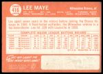 1964 Topps #416 Lee Maye<br />B64T 12 9417<br /><a class='button AddToCart' data-ajax='true' data-ajax-mode='replace' data-ajax-update='#cart-info' href='/AddToCart?itemId=7072630&quantity=1&type=0'>Add To Cart</a>