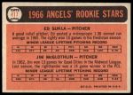 1966 Topps #417  -  Jim McGlothlin / Ed Sukla Angels Rookies<br />B66T 14 6748<br /><a class='button AddToCart' data-ajax='true' data-ajax-mode='replace' data-ajax-update='#cart-info' href='/AddToCart?itemId=7073660&quantity=1&type=0'>Add To Cart</a>