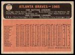 1966 Topps #326 xDOT  Braves Team<br />B66T 14 6872<br /><a class='button AddToCart' data-ajax='true' data-ajax-mode='replace' data-ajax-update='#cart-info' href='/AddToCart?itemId=7073914&quantity=1&type=0'>Add To Cart</a>