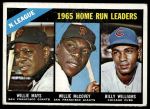 1966 Topps #217  -  Willie Mays / Willie McCovey / Billy Williams NL HR Leaders<br />B66T 14 6881<br /><a class='button AddToCart' data-ajax='true' data-ajax-mode='replace' data-ajax-update='#cart-info' href='/AddToCart?itemId=7073935&quantity=1&type=0'>Add To Cart</a>