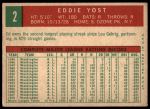 1959 Topps #2 Eddie Yost<br />B59T 15 0542<br /><a class='button AddToCart' data-ajax='true' data-ajax-mode='replace' data-ajax-update='#cart-info' href='/AddToCart?itemId=7075204&quantity=1&type=0'>Add To Cart</a>