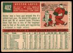 1959 Topps #402 Hector Lopez<br />B59T 15 0745<br /><a class='button AddToCart' data-ajax='true' data-ajax-mode='replace' data-ajax-update='#cart-info' href='/AddToCart?itemId=7075525&quantity=1&type=0'>Add To Cart</a>