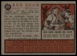1962 Topps #109 Bob Shaw<br />B62T 12 6431<br /><a class='button AddToCart' data-ajax='true' data-ajax-mode='replace' data-ajax-update='#cart-info' href='/AddToCart?itemId=7076138&quantity=1&type=0'>Add To Cart</a>