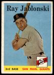 1958 Topps #362 Ray Jablonski<br />B58T 10 7213<br /><a class='button AddToCart' data-ajax='true' data-ajax-mode='replace' data-ajax-update='#cart-info' href='/AddToCart?itemId=7076848&quantity=1&type=0'>Add To Cart</a>