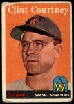 1958 Topps #92 WN Clint Courtney<br />B58T 10 7327<br /><a class='button AddToCart' data-ajax='true' data-ajax-mode='replace' data-ajax-update='#cart-info' href='/AddToCart?itemId=7076963&quantity=1&type=0'>Add To Cart</a>