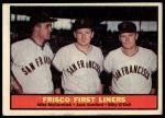 1961 Topps #383  -  Mike McCormick/ Jack Sanford / Billy ODell Frisco First Liners<br />B61T 15 2306<br /><a class='button AddToCart' data-ajax='true' data-ajax-mode='replace' data-ajax-update='#cart-info' href='/AddToCart?itemId=7077194&quantity=1&type=0'>Add To Cart</a>