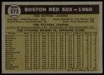 1961 Topps #373  Red Sox Team<br />B61T 15 2370<br /><a class='button AddToCart' data-ajax='true' data-ajax-mode='replace' data-ajax-update='#cart-info' href='/AddToCart?itemId=7077259&quantity=1&type=0'>Add To Cart</a>