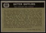 1961 Topps #393  -  Don Cardwell / Glen Hobbie Batter Bafflers<br />B61T 15 2383<br /><a class='button AddToCart' data-ajax='true' data-ajax-mode='replace' data-ajax-update='#cart-info' href='/AddToCart?itemId=7077272&quantity=1&type=0'>Add To Cart</a>