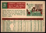 1959 Topps #21 Connie Johnson<br />B59T 15 1204<br /><a class='button AddToCart' data-ajax='true' data-ajax-mode='replace' data-ajax-update='#cart-info' href='/AddToCart?itemId=7077637&quantity=1&type=0'>Add To Cart</a>