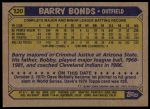 1987 Topps #320 Barry Bonds<br />ST01 06 8693<br /><a class='button AddToCart' data-ajax='true' data-ajax-mode='replace' data-ajax-update='#cart-info' href='/AddToCart?itemId=7090018&quantity=1&type=0'>Add To Cart</a>